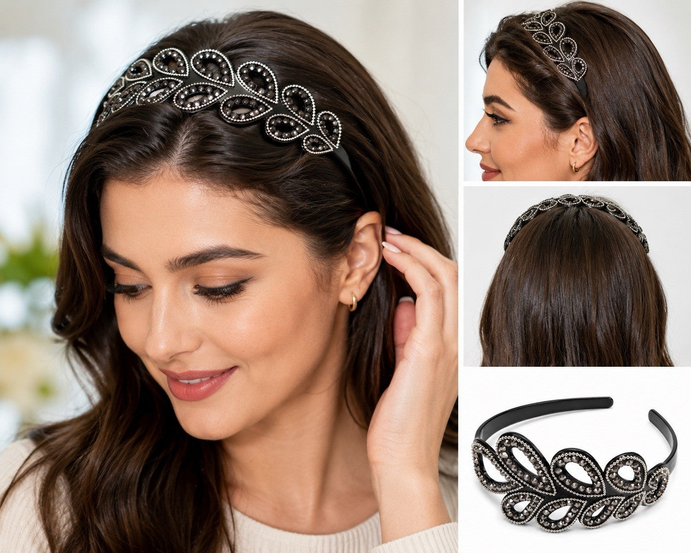 Women's Rhinestone Headband Crystal Hair Band Elegant Fashion Hair Accessory