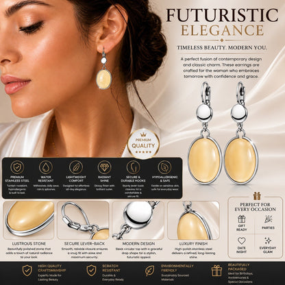 Women's Stainless Steel Dangle Earrings Hypoallergenic Lightweight Fashion Gift - Lumi and Leo