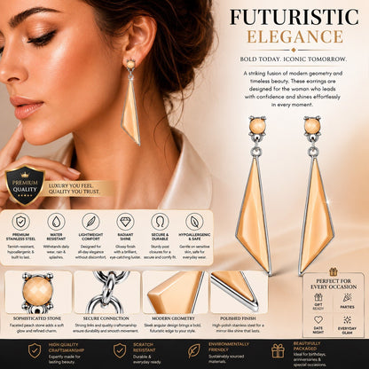 Women's Stainless Steel Dangle Earrings Hypoallergenic Lightweight Fashion Gift - Lumi and Leo
