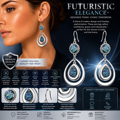 Women's Stainless Steel Dangle Earrings Hypoallergenic Lightweight Fashion Gift - Lumi and Leo