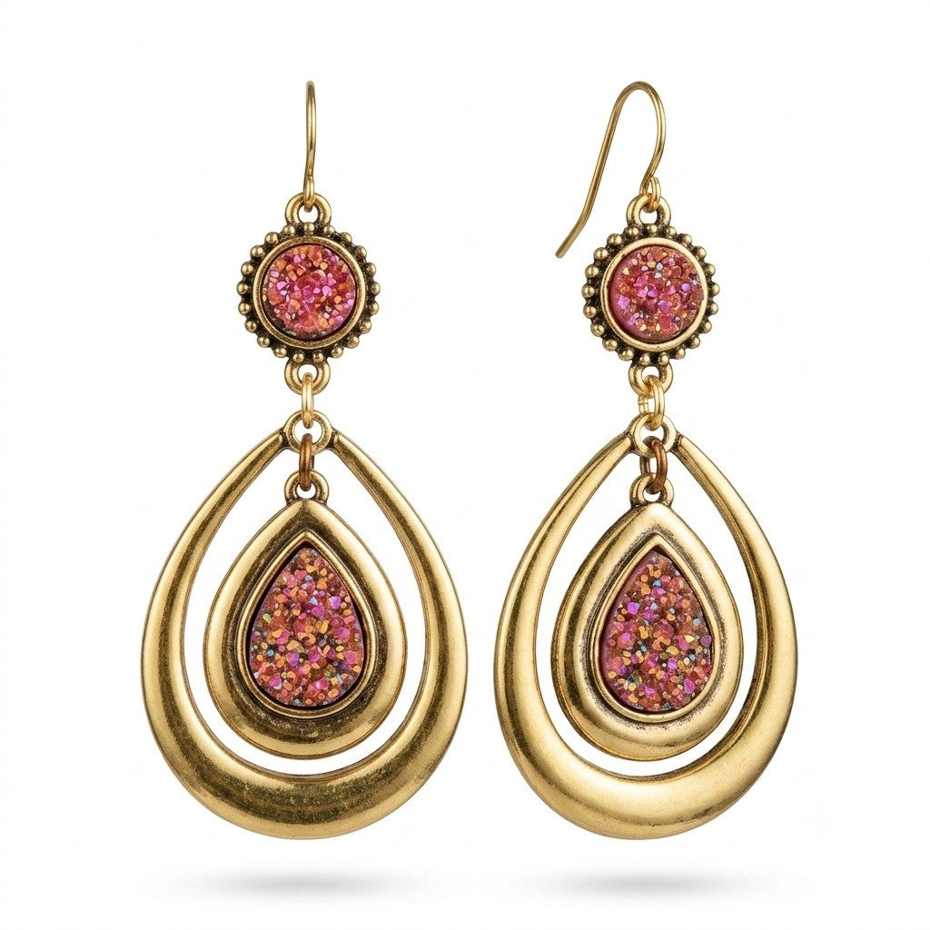 Women's Stainless Steel Dangle Earrings Hypoallergenic Lightweight Fashion Gift - Lumi and Leo