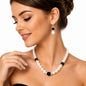 Women’s Stainless Steel Necklace & Earrings Jewelry Set Floral Adjustable Gift - Lumi and Leo