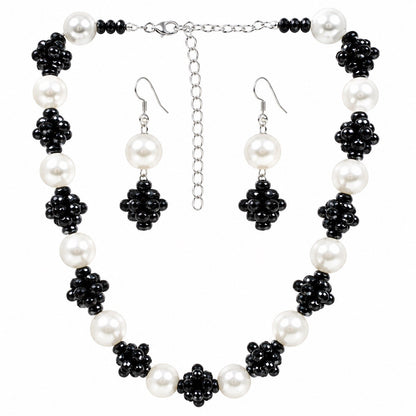 Women’s Stainless Steel Necklace & Earrings Jewelry Set Floral Adjustable Gift - Lumi and Leo