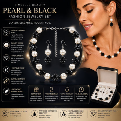 Women’s Stainless Steel Necklace & Earrings Jewelry Set Floral Adjustable Gift - Lumi and Leo