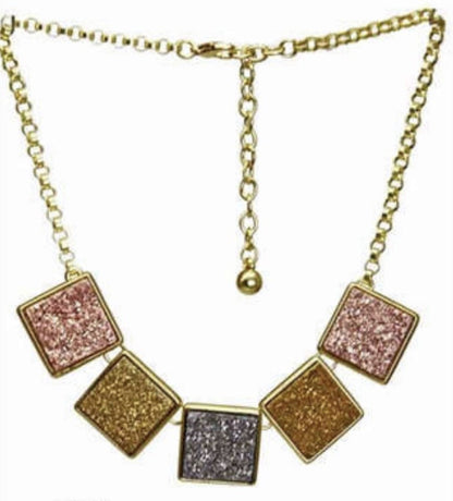 Women’s Stainless Steel Necklace & Earrings Jewelry Set Floral Adjustable Gift - Lumi and Leo