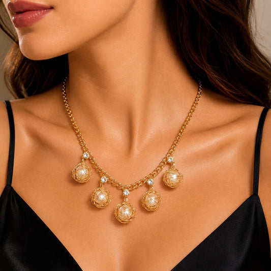 Women’s Stainless Steel Necklace & Earrings Jewelry Set Floral Adjustable Gift - Lumi and Leo