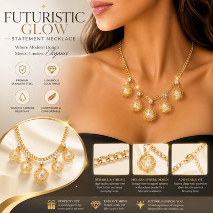 Women’s Stainless Steel Necklace & Earrings Jewelry Set Floral Adjustable Gift - Lumi and Leo