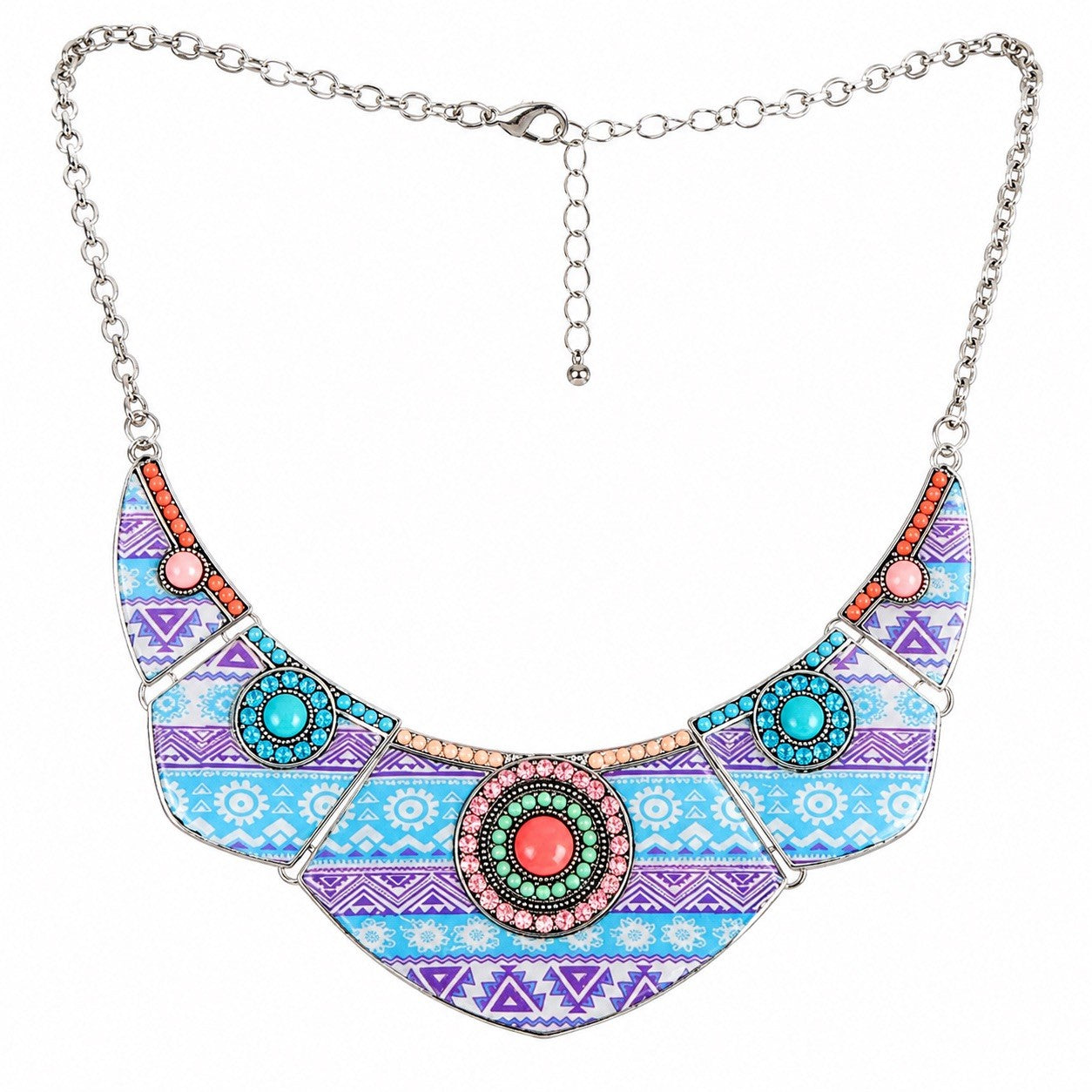 Women’s Stainless Steel Necklace & Earrings Jewelry Set Floral Adjustable Gift - Lumi and Leo