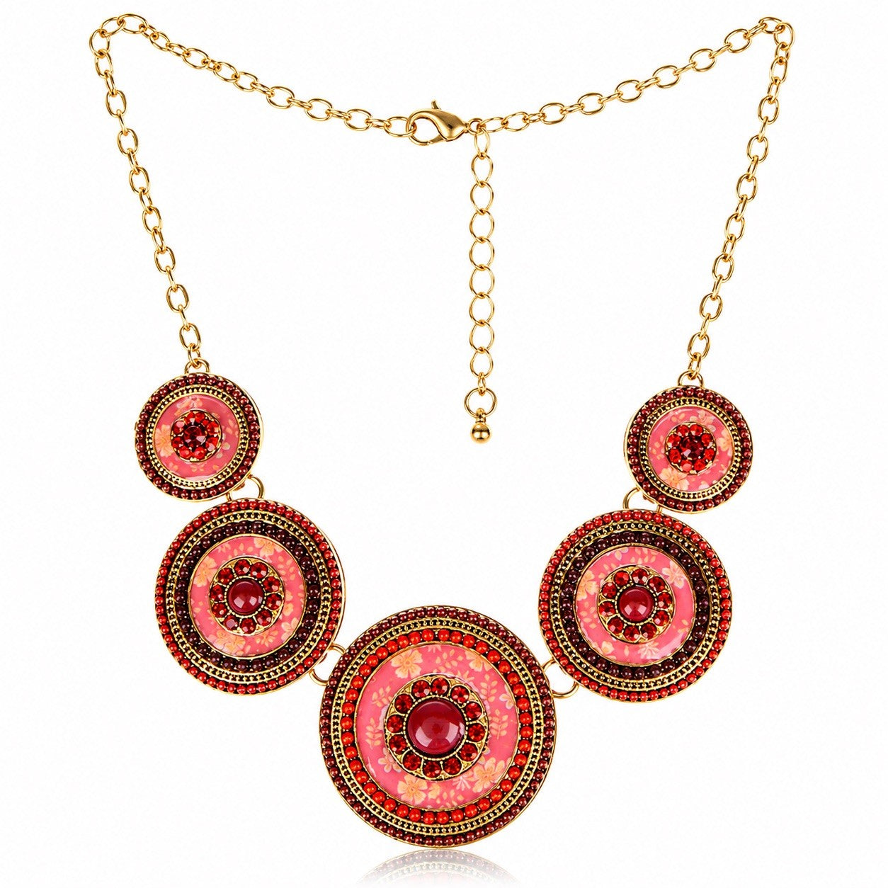 Women’s Stainless Steel Necklace & Earrings Jewelry Set Floral Adjustable Gift