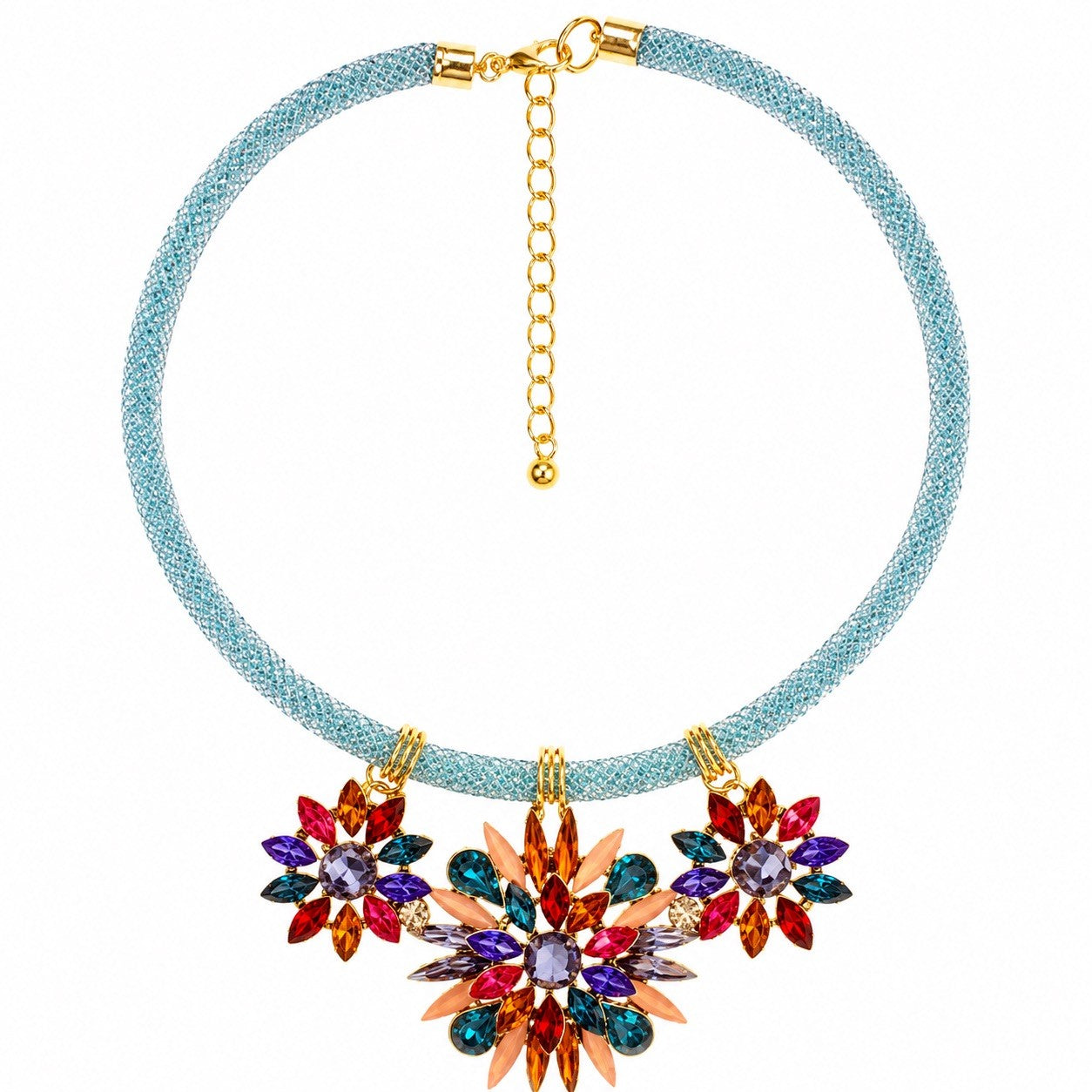 Women’s Stainless Steel Necklace & Earrings Jewelry Set Floral Adjustable Gift - Lumi and Leo
