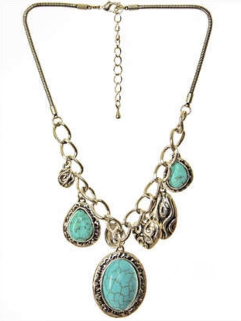 Women’s Stainless Steel Necklace & Earrings Jewelry Set Floral Adjustable Gift