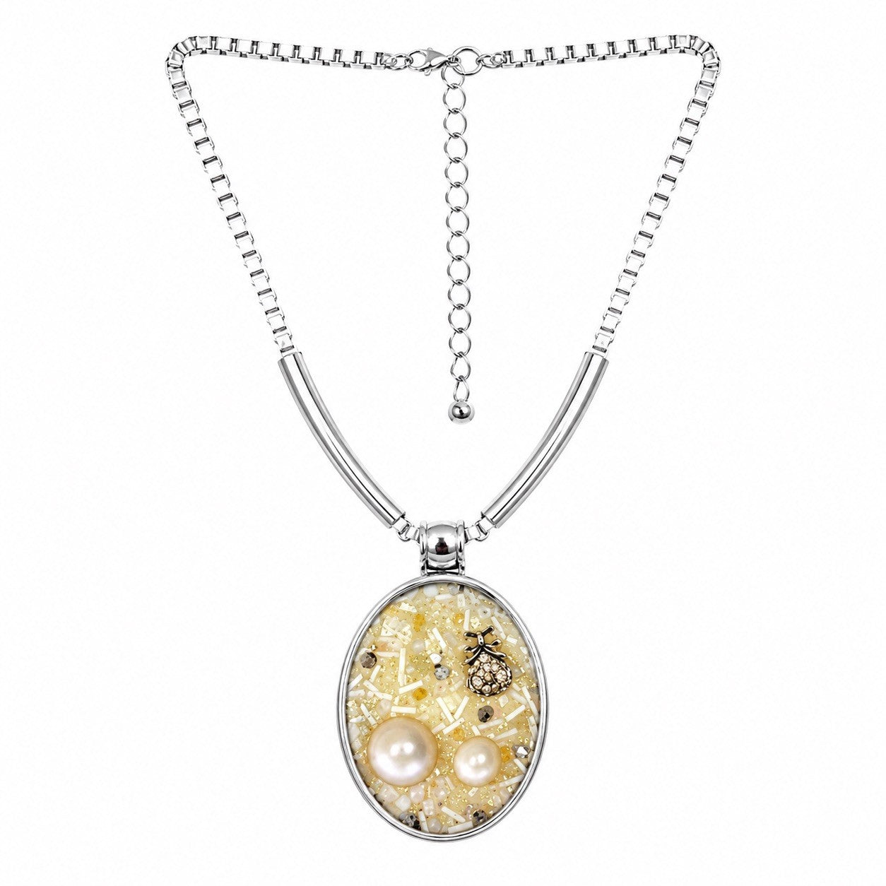 Women’s Stainless Steel Necklace & Earrings Jewelry Set Floral Adjustable Gift