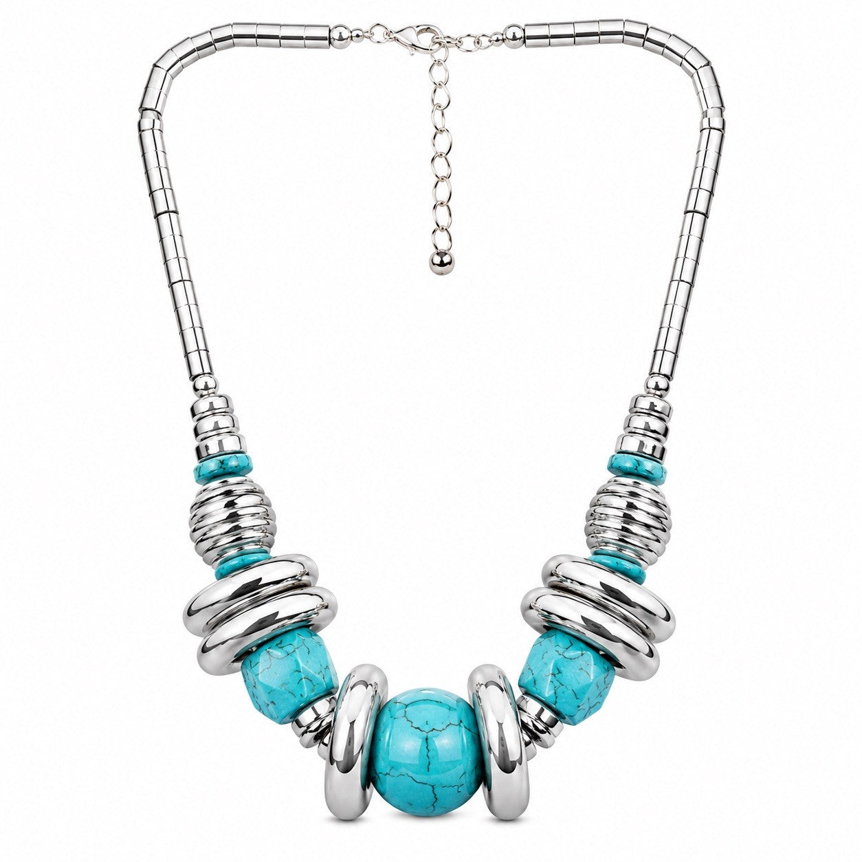 Women’s Stainless Steel Necklace & Earrings Jewelry Set Floral Adjustable Gift - Lumi and Leo