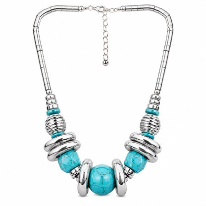 Women’s Stainless Steel Necklace & Earrings Jewelry Set Floral Adjustable Gift - Lumi and Leo