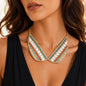 Women’s Stainless Steel Necklace & Earrings Jewelry Set Floral Adjustable Gift - Lumi and Leo