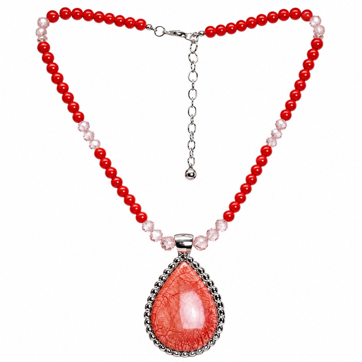 Women’s Stainless Steel Necklace & Earrings Jewelry Set Floral Adjustable Gift - Lumi and Leo