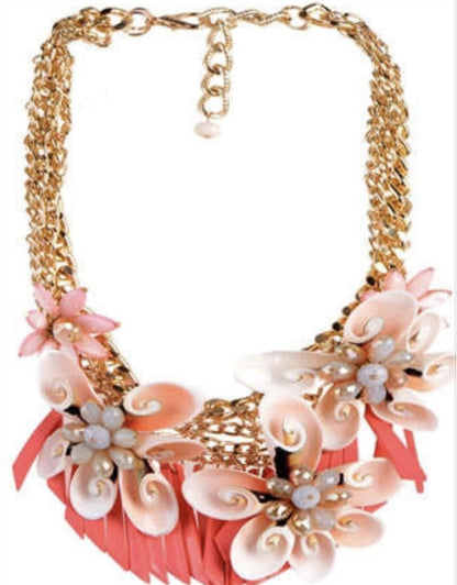 Women’s Stainless Steel Necklace & Earrings Jewelry Set Floral Adjustable Gift - Lumi and Leo