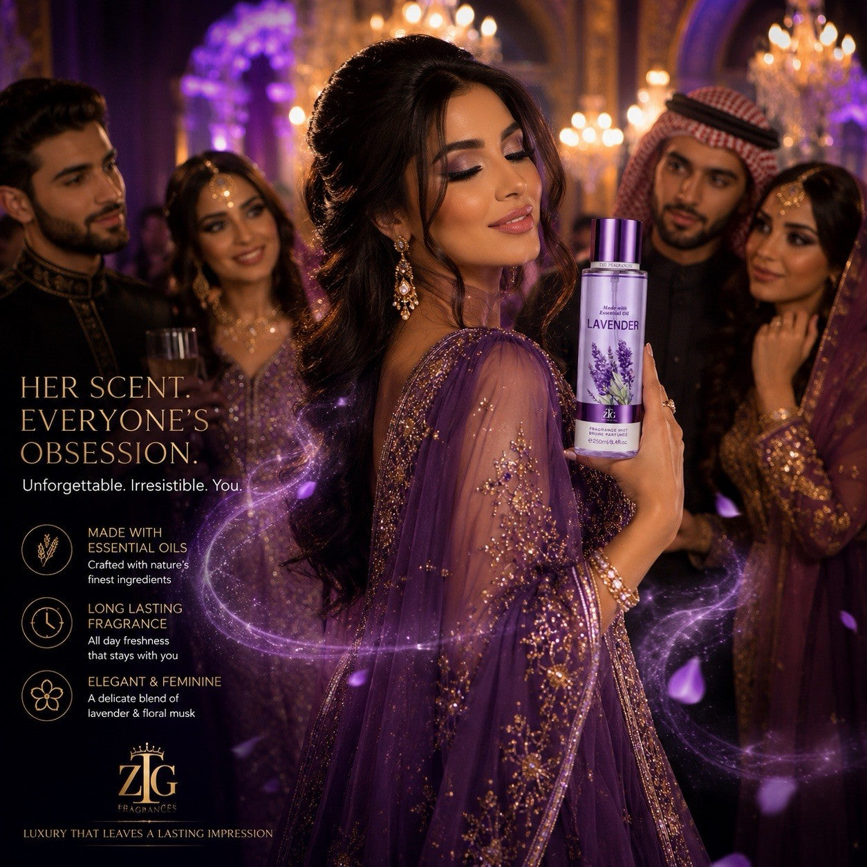 ZTG Fragrances 4 Pack Fragrance Mist Set 250ml Each Essential Oil Body Spray - Lumi and Leo