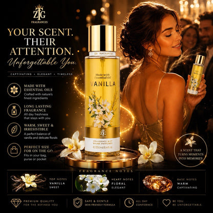 ZTG Fragrances 4 Pack Fragrance Mist Set 250ml Each Essential Oil Body Spray - Lumi and Leo