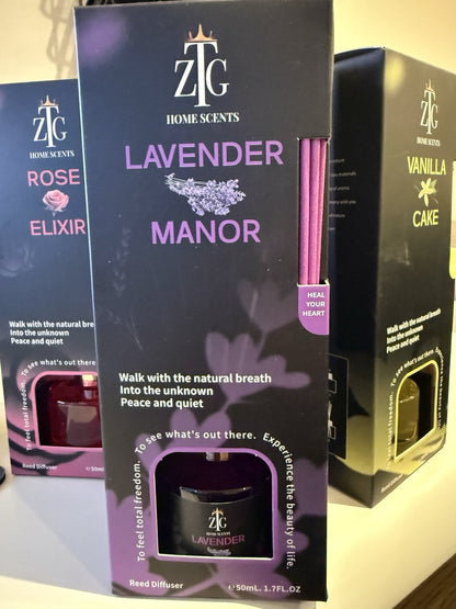 ZTG Reed Diffuser Set 2 Pack Lavender Manor & Rose Elixir Home Fragrance - Lumi and Leo