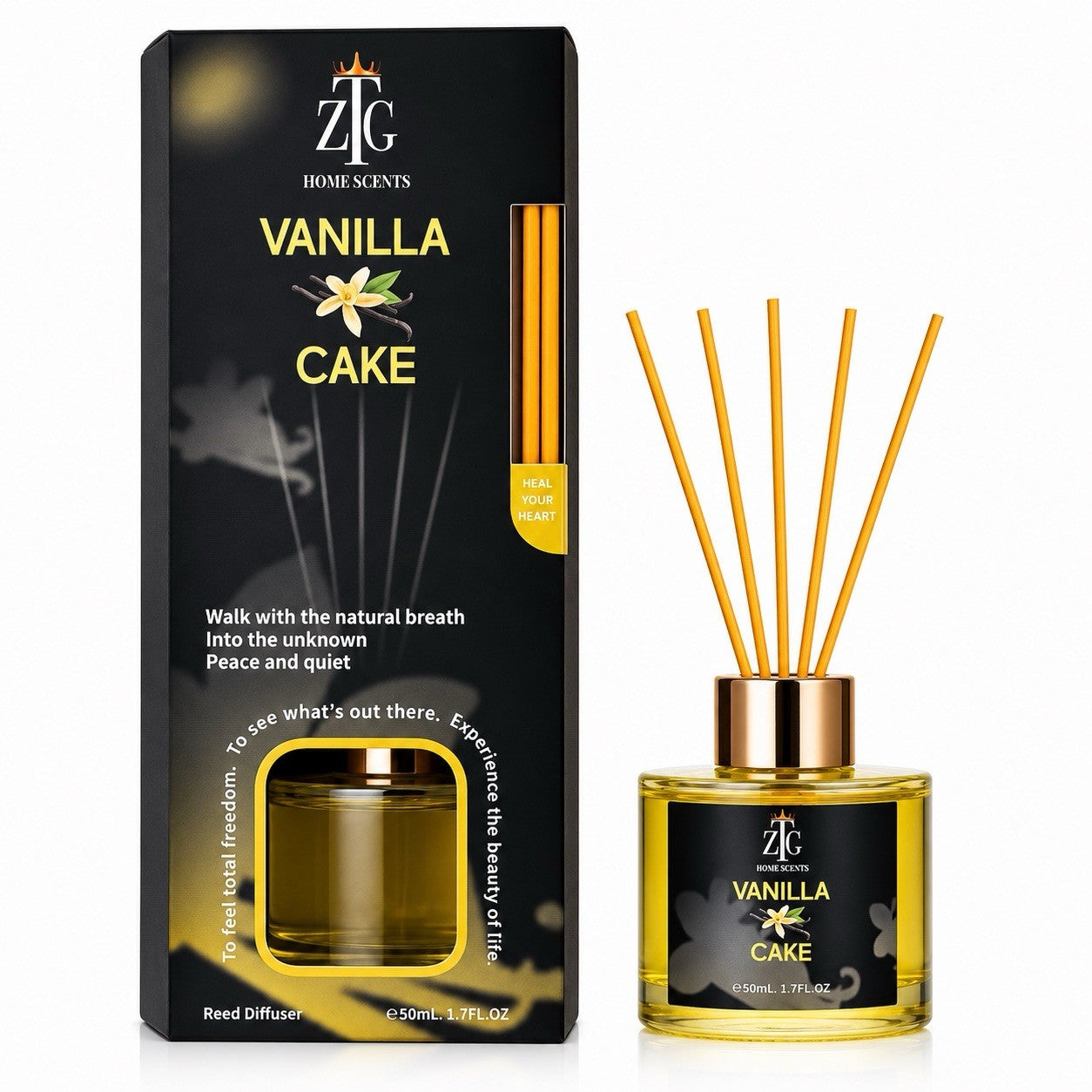 ZTG Reed Diffuser Set 3 Pack Rose Lavender Vanilla Home Fragrance 50mL