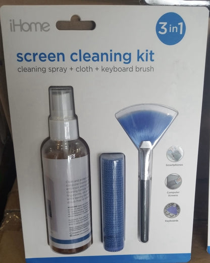 iHome 3-in-1 Screen Cleaning Kit Spray Cloth Keyboard Brush LCD Phone Cleaner - Lumi and Leo