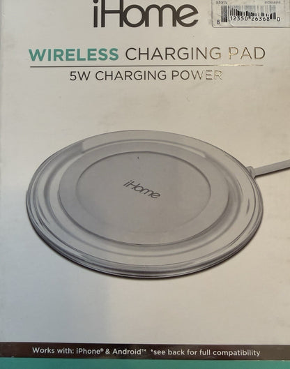 iHome 5W Qi Wireless Charging Pad Ultra Slim White iPhone Android 2IHQI1954X0BL - Lumi and Leo