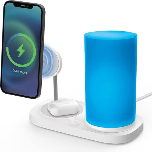 iHome Color Changing MagPower Station LED Lamp Magnetic Wireless Charger Dock - Lumi and Leo