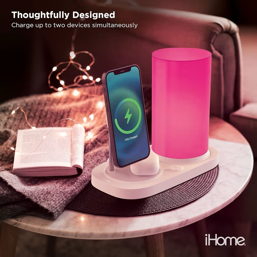iHome Color Changing MagPower Station LED Lamp Magnetic Wireless Charger Dock - Lumi and Leo