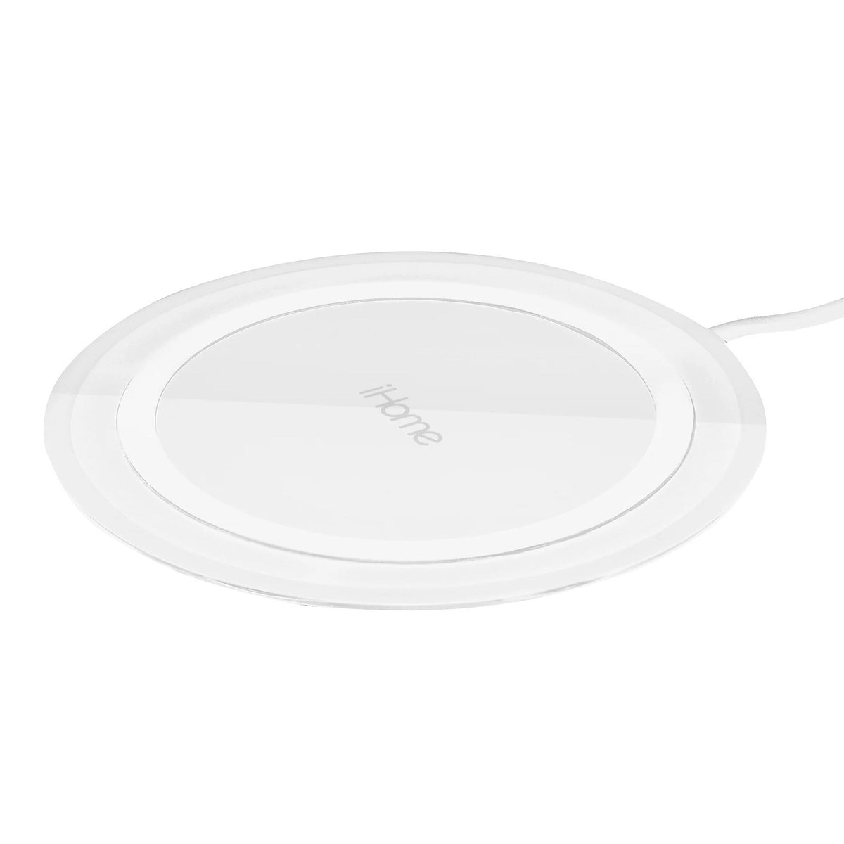 iHome IH-QI1000W 10W Qi Wireless Fast Charging Pad Ultra Slim White