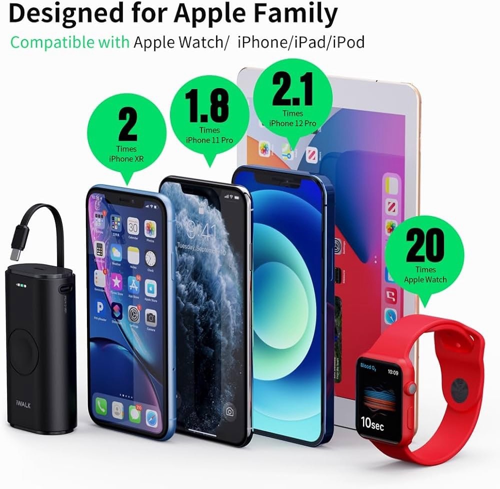 iwalk 9000mAh charger for apple watch and iPhone